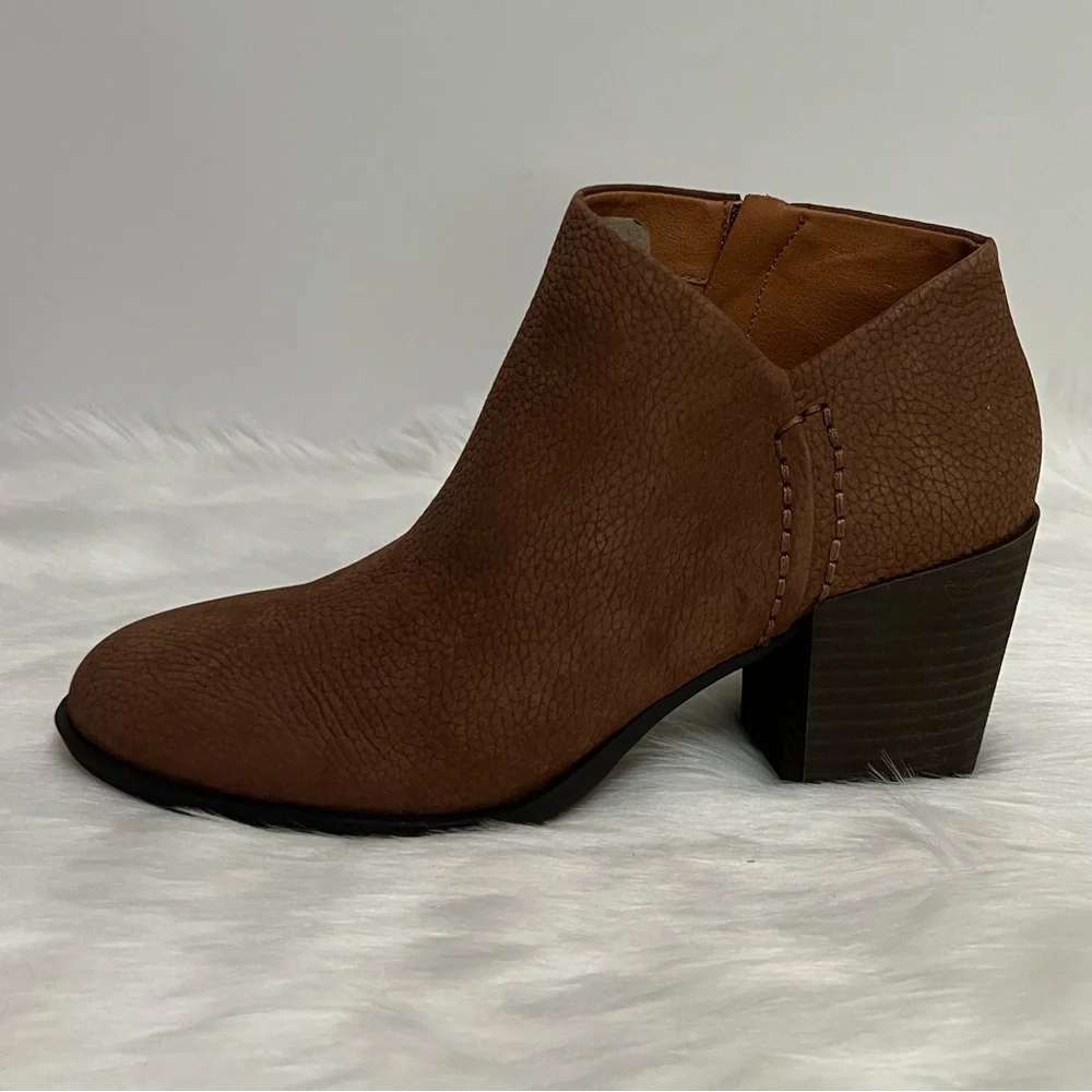 Lucky Brand Bellita Leather Ankle Boot In Brown Size 7.5 NWOB